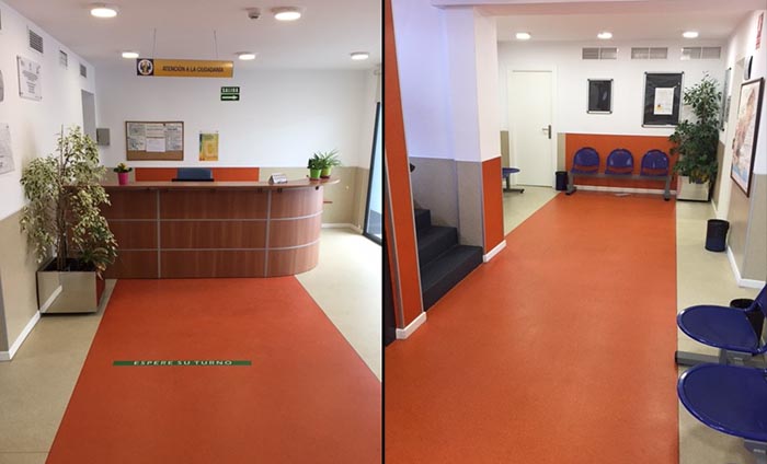 Health center flooring - vinyl floorcovering - Acoustyl