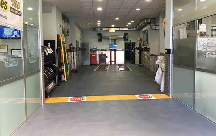 Suelo para talleres - suelo resistente elevadores - Traficline