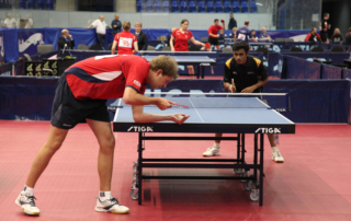 Suelo pvc rojo para tenis de mesa Sportex Racket principal