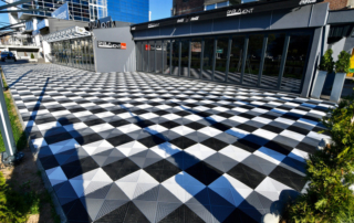 Terraza losetas plastico Bergo Unique blanco negro