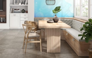 Losetas de vinilo rígido de 6mm Galaxy Stone SPC 55 tipo piedra, mármol para restaurantes, viviendas o tiendas.