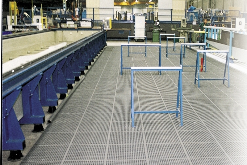 Losetas de PVC rejilla para talleres con virutas, líquidos