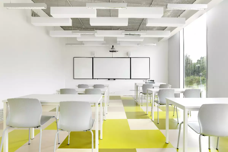 Rubber tiles in high school